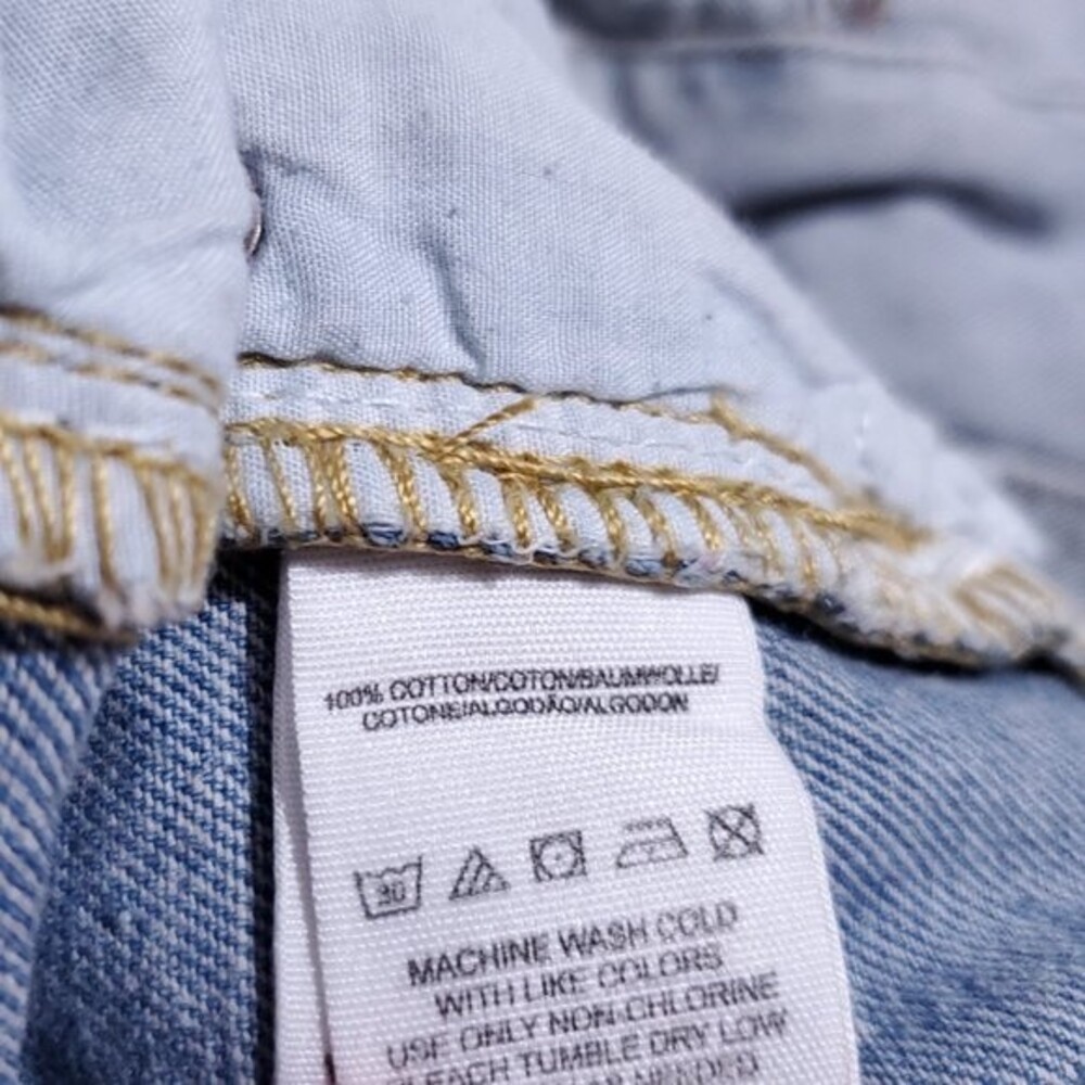 Free People Distressed Lace Hem Mini Denim Shorts Light Wash Size 26 Boho Summer - Picture 8 of 12